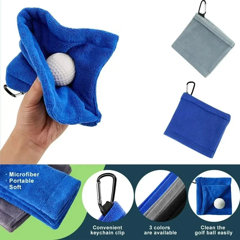 Premium Microfiber Golf Ball Cleaning Towel – Compact, Ultra-Absorbent & Portable