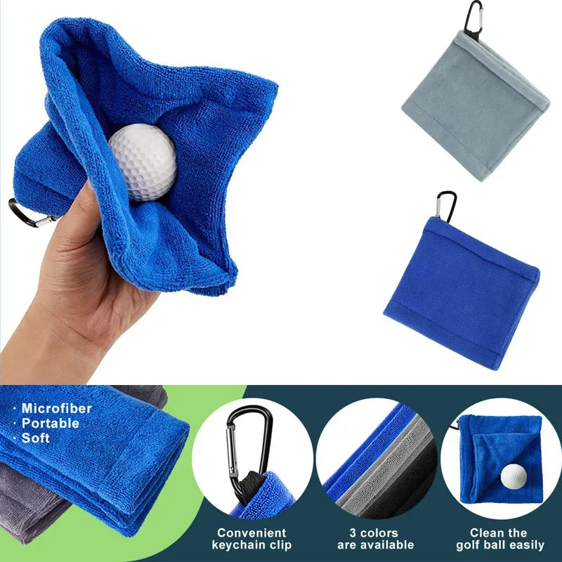Premium Microfiber Golf Ball Cleaning Towel – Compact, Ultra-Absorbent & Portable