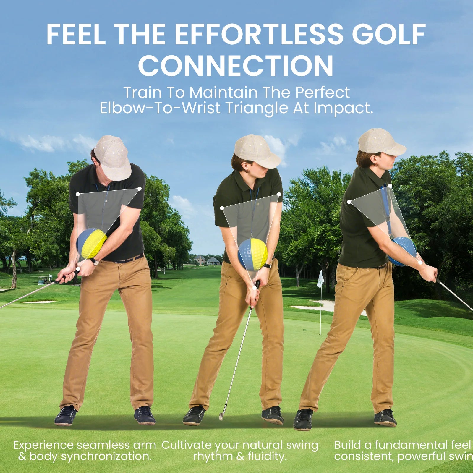 BridgeLinks Smart Ball Swing Trainer – Golf Arm Connection Training Aid