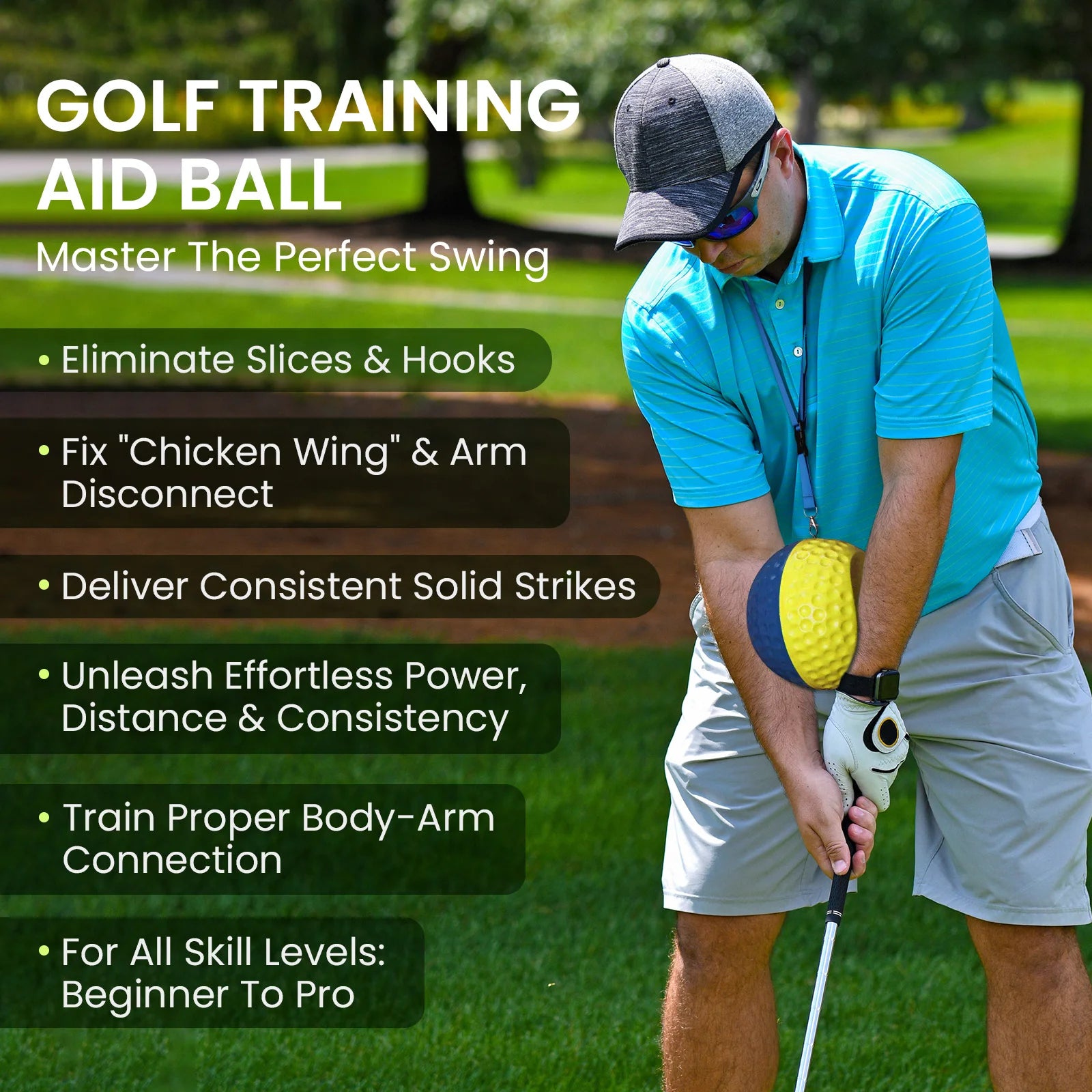 BridgeLinks Smart Ball Swing Trainer – Golf Arm Connection Training Aid