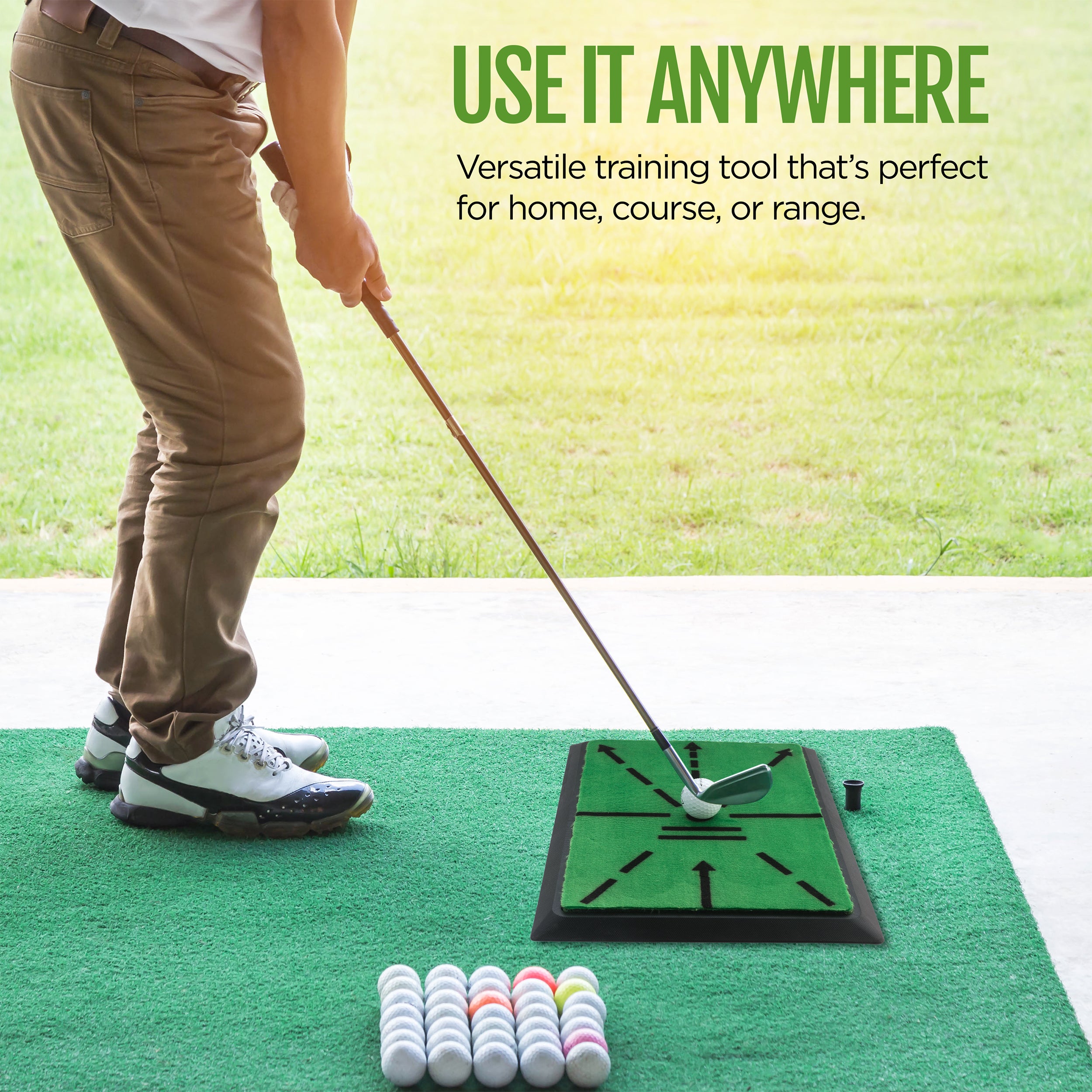 Pathfinder Hitting Golf Mat, Golf Swing Feedback Pad with Real-Time Visualization, Instant Swing Mastery Training Mat, Durable Golf Training Mat with Instant Swing Feedback, Extra Replaceable Mat