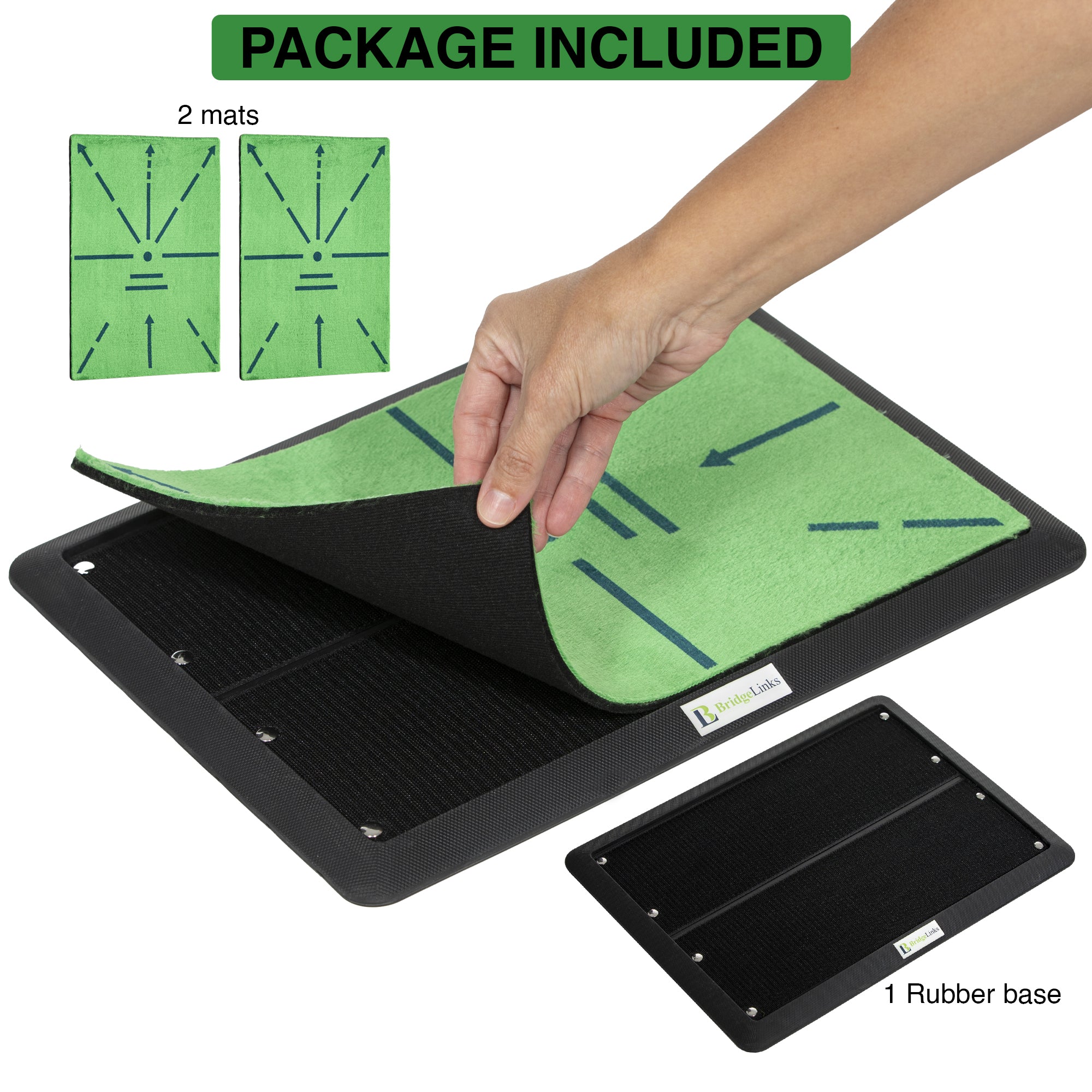 Pathfinder Hitting Mat-Golf Training Mat for Swing Path Feedback, Advanced Guides and Rubber Backing for Stability, Ideal for Hitting, Chipping, and Swing Path Detection, Extra Replaceable Mat