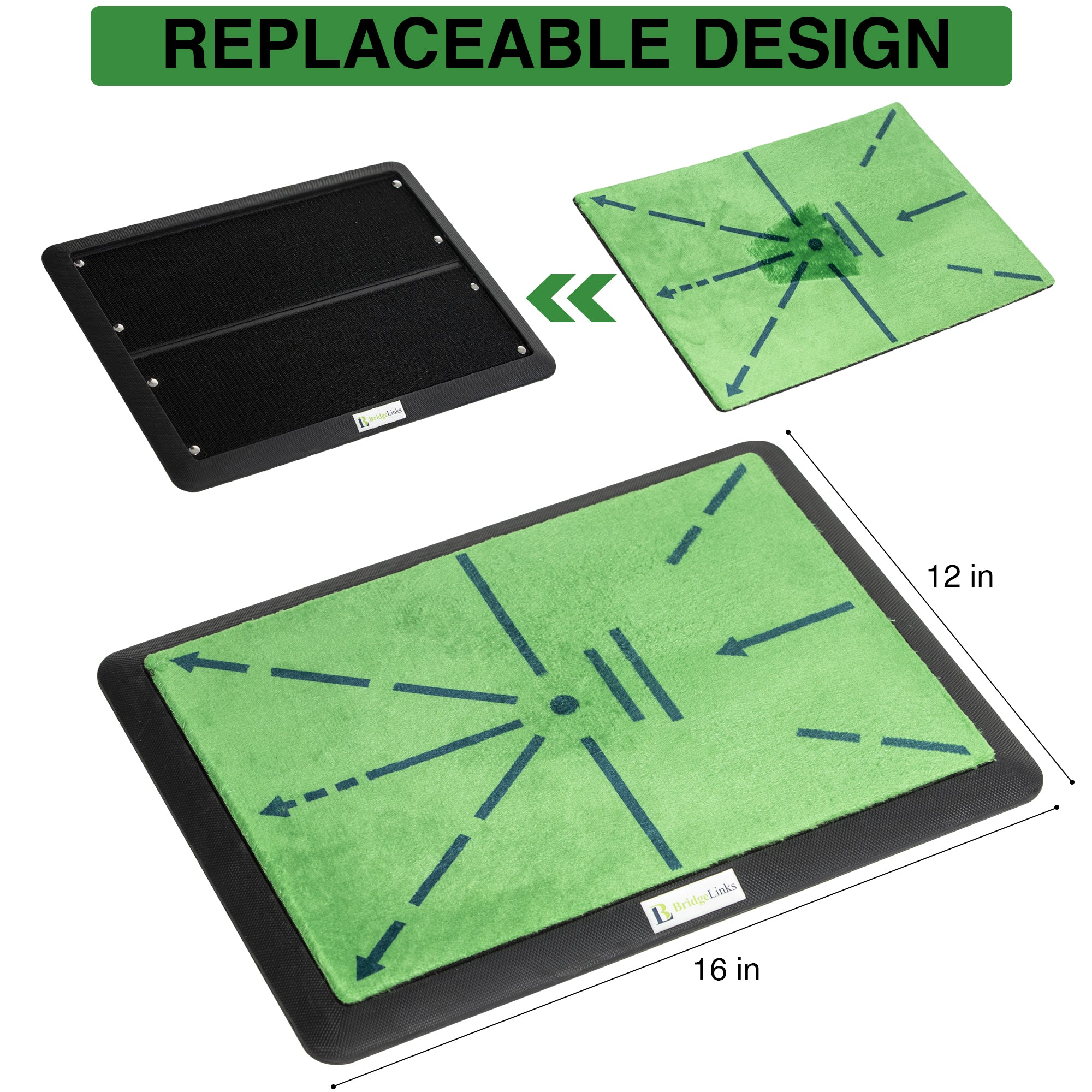 Pathfinder Hitting Mat-Golf Training Mat for Swing Path Feedback, Advanced Guides and Rubber Backing for Stability, Ideal for Hitting, Chipping, and Swing Path Detection, Extra Replaceable Mat